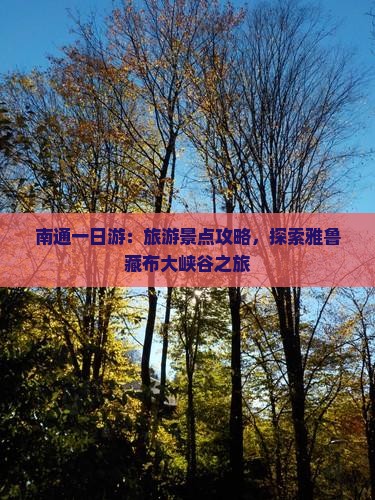 南通一日游：旅游景点攻略，探索雅鲁藏布大峡谷之旅