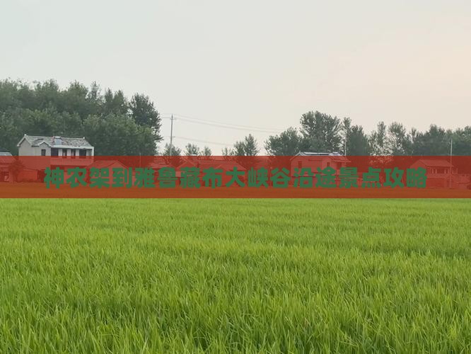 神农架到雅鲁藏布大峡谷沿途景点攻略