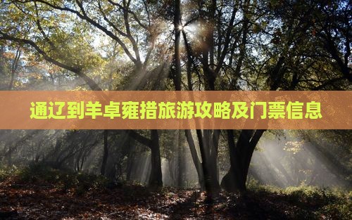 通辽到羊卓雍措旅游攻略及门票信息