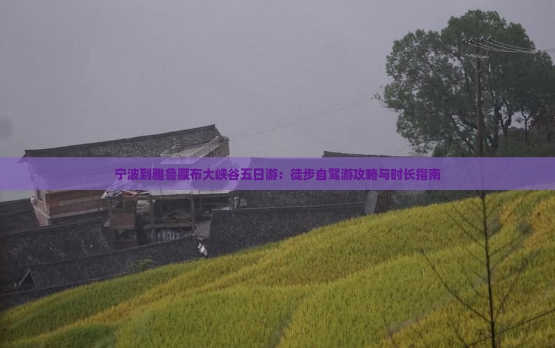 宁波到雅鲁藏布大峡谷五日游：徒步自驾游攻略与时长指南