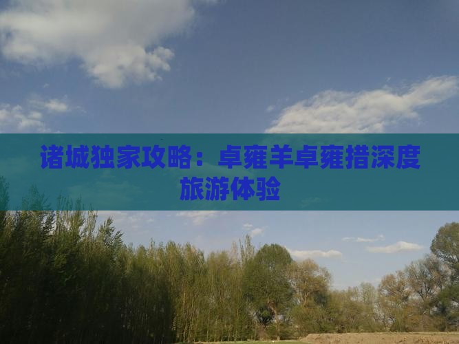 诸城独家攻略：卓雍羊卓雍措深度旅游体验