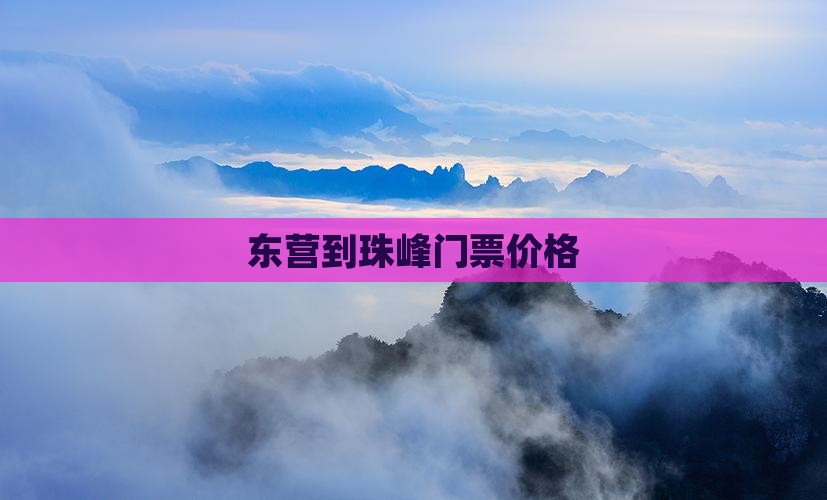 东营到珠峰门票价格