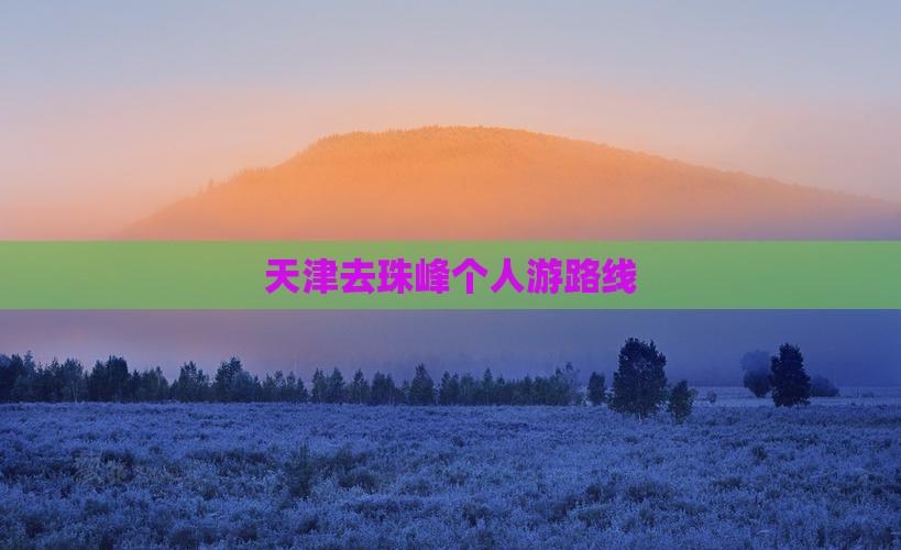 天津去珠峰个人游路线