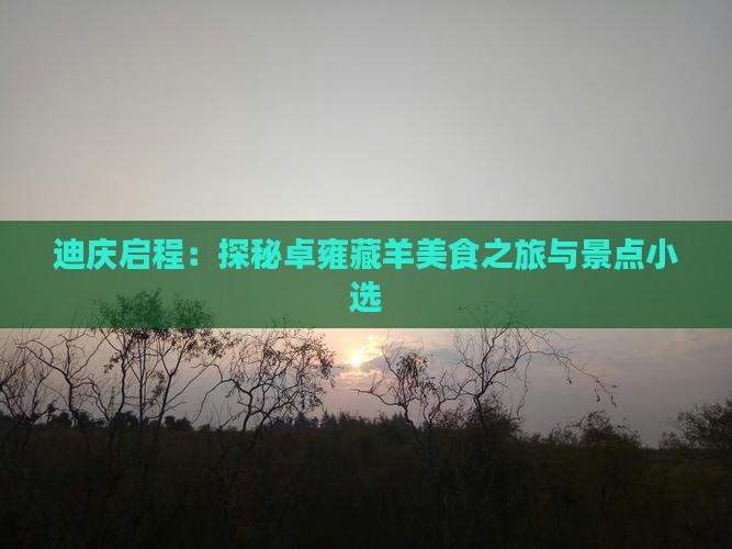 迪庆启程：探秘卓雍藏羊美食之旅与景点小选