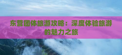 东营团体旅游攻略：深度体验旅游的魅力之旅