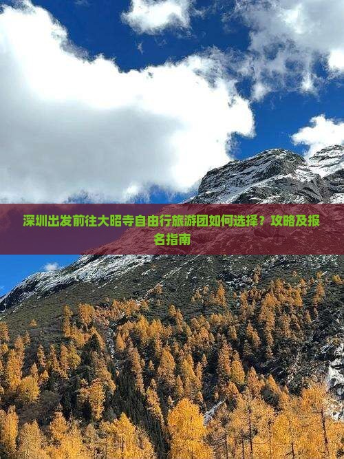 深圳出发前往大昭寺自由行旅游团如何选择？攻略及报名指南