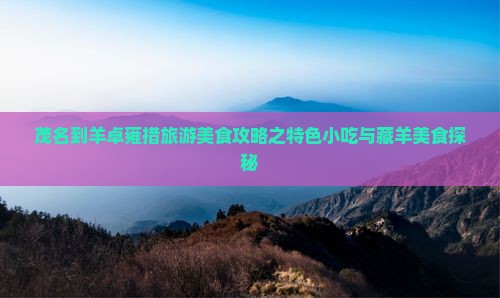 茂名到羊卓雍措旅游美食攻略之特色小吃与藏羊美食探秘