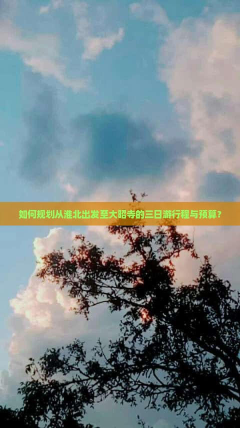如何规划从淮北出发至大昭寺的三日游行程与预算？