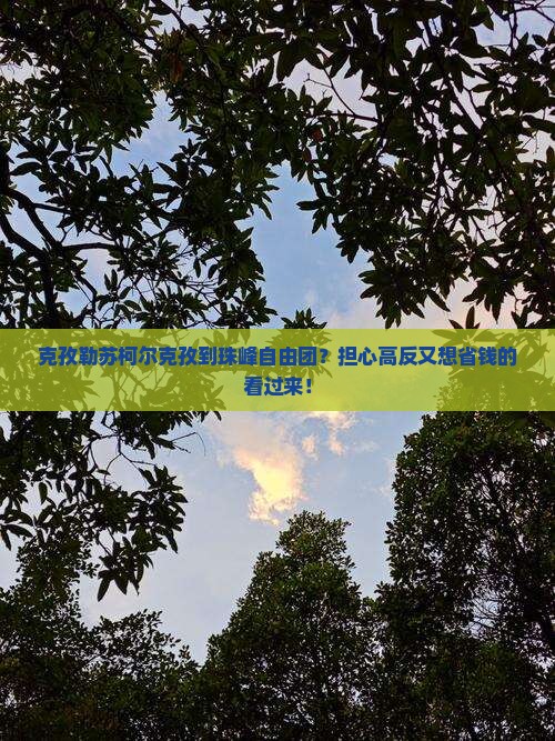 克孜勒苏柯尔克孜到珠峰自由团？担心高反又想省钱的看过来！