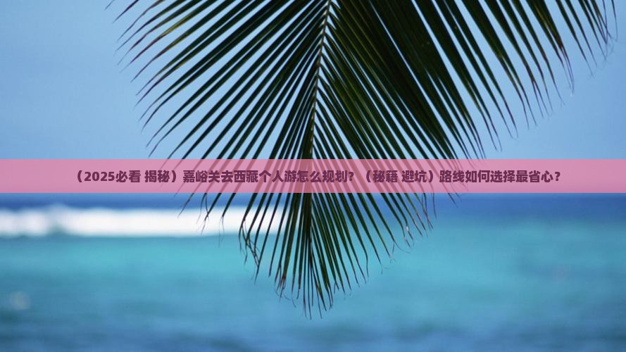 嘉峪关去西藏个人游