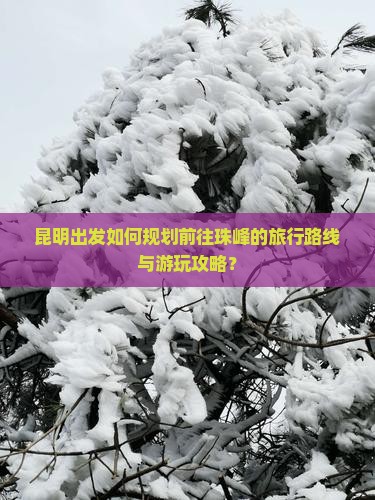 昆明出发如何规划前往珠峰的旅行路线与游玩攻略？