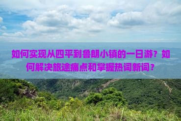 如何实现从四平到鲁朗小镇的一日游？如何解决旅途痛点和掌握热词新词？