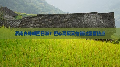 渭南去珠峰四日游？担心高反又怕错过露营热点