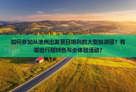 如何参加从池州出发至日喀则的大型旅游团？有哪些行程特色与必体验活动？