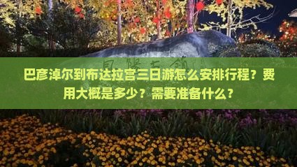 巴彦淖尔到布达拉宫三日游怎么安排行程？费用大概是多少？需要准备什么？