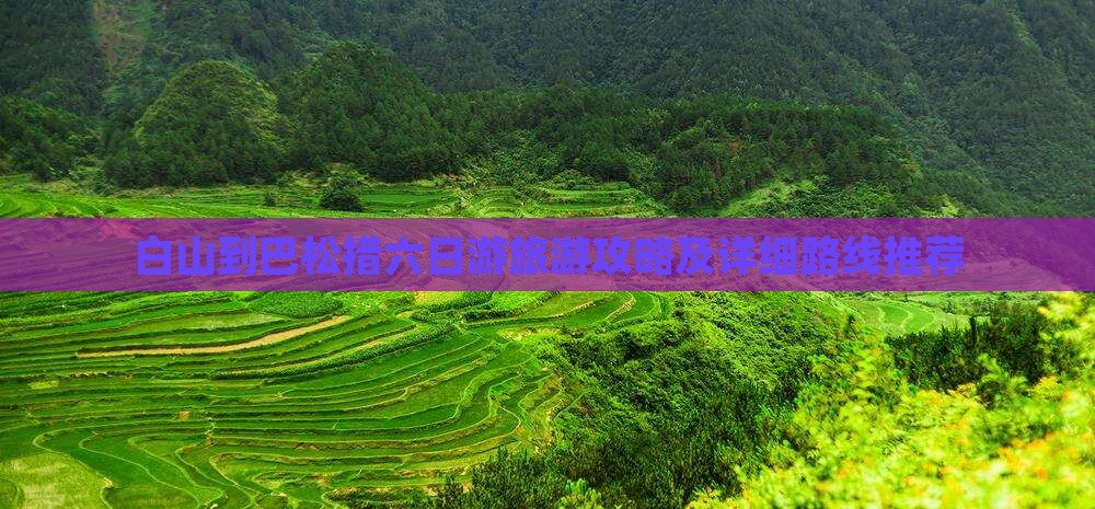 白山到巴松措六日游旅游攻略及详细路线推荐