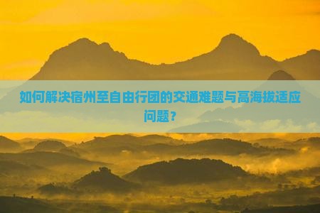 如何解决宿州至自由行团的交通难题与高海拔适应问题？