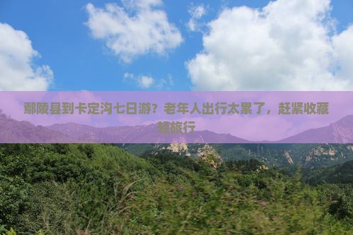 鄢陵县到卡定沟七日游？老年人出行太累了，赶紧收藏轻旅行