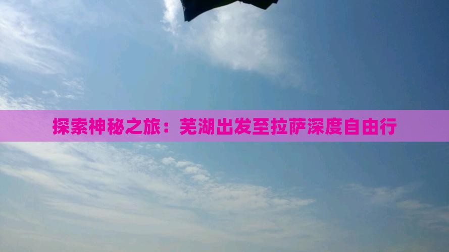 探索神秘之旅：芜湖出发至拉萨深度自由行