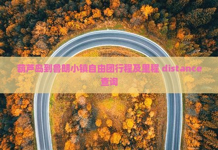 葫芦岛到鲁朗小镇自由团行程及里程 distance查询
