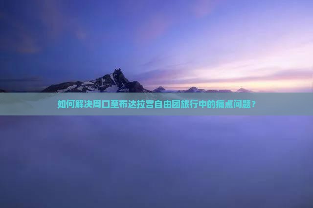 如何解决周口至布达拉宫自由团旅行中的痛点问题？