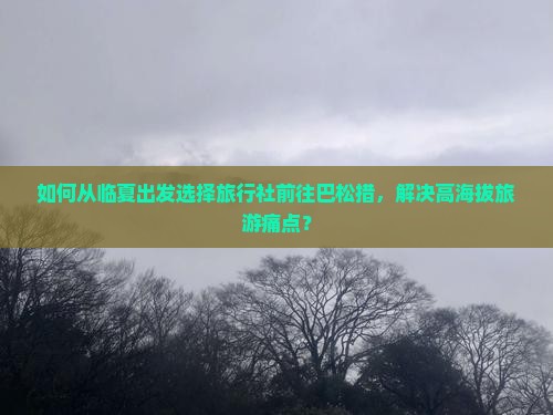 如何从临夏出发选择旅行社前往巴松措，解决高海拔旅游痛点？