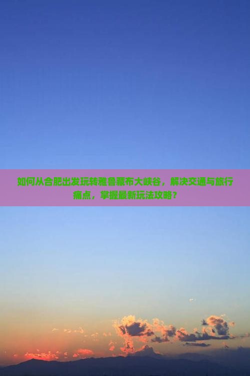 如何从合肥出发玩转雅鲁藏布大峡谷，解决交通与旅行痛点，掌握最新玩法攻略？