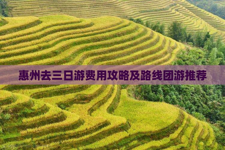 惠州去三日游费用攻略及路线团游推荐