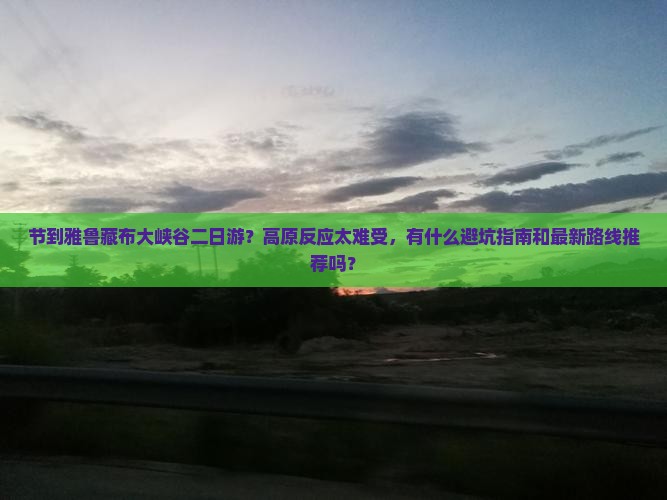 节到雅鲁藏布大峡谷二日游？高原反应太难受，有什么避坑指南和最新路线推荐吗？