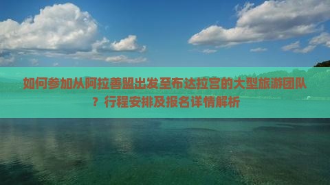 如何参加从阿拉善盟出发至布达拉宫的大型旅游团队？行程安排及报名详情解析