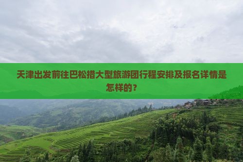 天津出发前往巴松措大型旅游团行程安排及报名详情是怎样的？