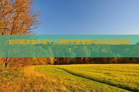 如何解决金华至个人游的交通难题与高原适应问题？