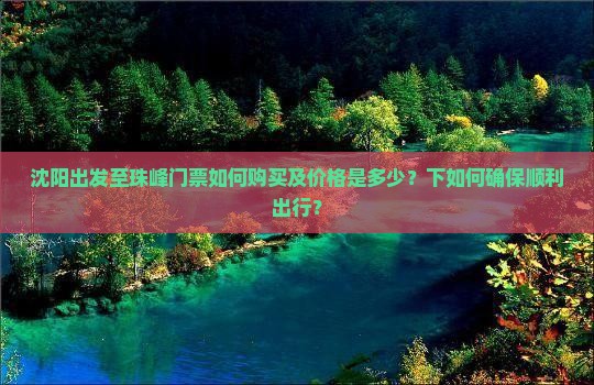 沈阳出发至珠峰门票如何购买及价格是多少?下如何确保顺利出行? 沈阳出发至珠峰门票如何购买及价格是多少?下如何确保顺利出行?
