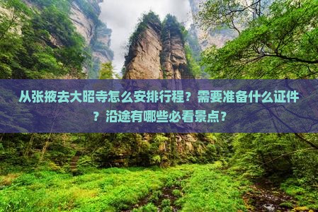从张掖去大昭寺怎么安排行程？需要准备什么证件？沿途有哪些必看景点？