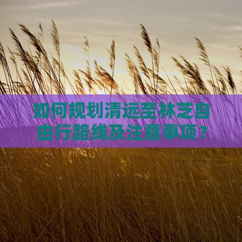 如何规划清远至林芝自由行路线及注意事项？