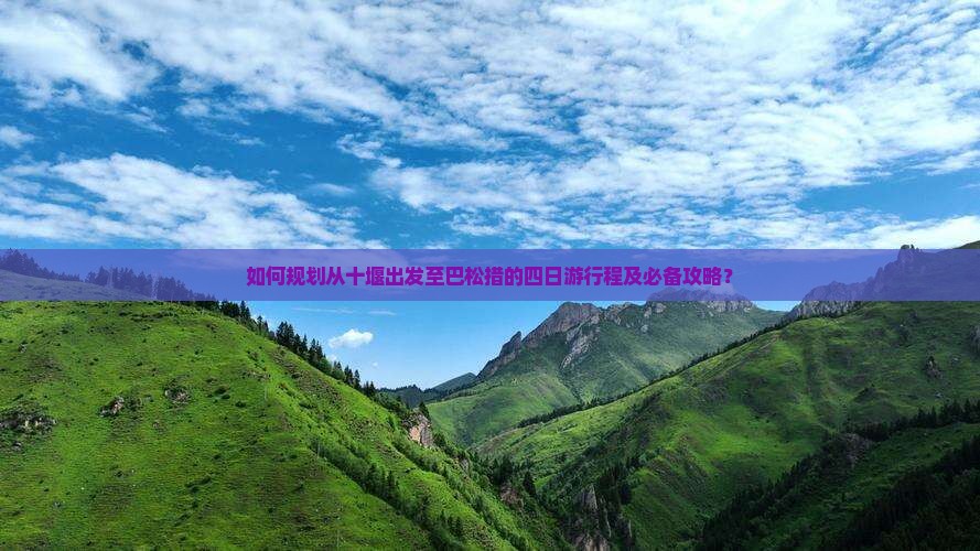 如何规划从十堰出发至巴松措的四日游行程及必备攻略？