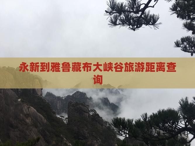 永新到雅鲁藏布大峡谷旅游距离查询