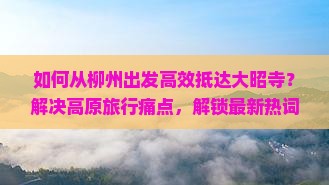 如何从柳州出发高效抵达大昭寺？解决高原旅行痛点，解锁最新热词攻略！