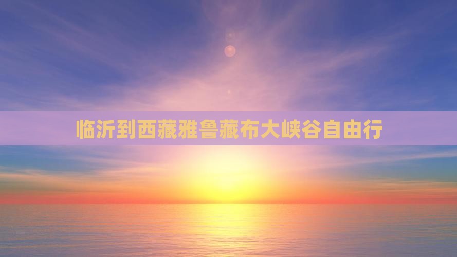 临沂到西藏雅鲁藏布大峡谷自由行