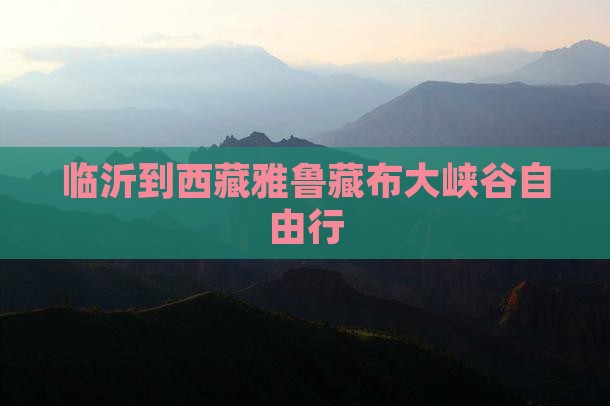 临沂到西藏雅鲁藏布大峡谷自由行