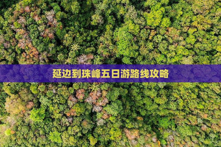 延边到珠峰五日游路线攻略