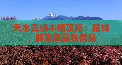 天水去纳木措攻略：路线、距离及高铁信息