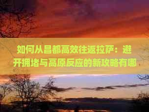 如何从昌都高效往返拉萨：避开拥堵与高原反应的新攻略有哪些？