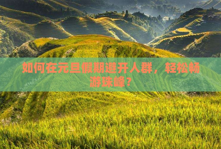 如何在元旦假期避开人群，轻松畅游珠峰？