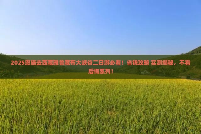 恩施去西藏雅鲁藏布大峡谷二日游