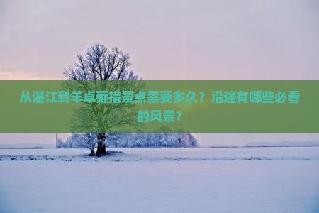 从湛江到羊卓雍措景点需要多久？沿途有哪些必看的风景？