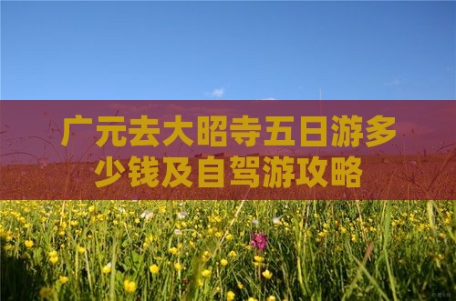 广元去大昭寺五日游多少钱及自驾游攻略