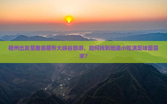 梧州出发至雅鲁藏布大峡谷旅游，如何找到地道小吃满足味蕾需求？