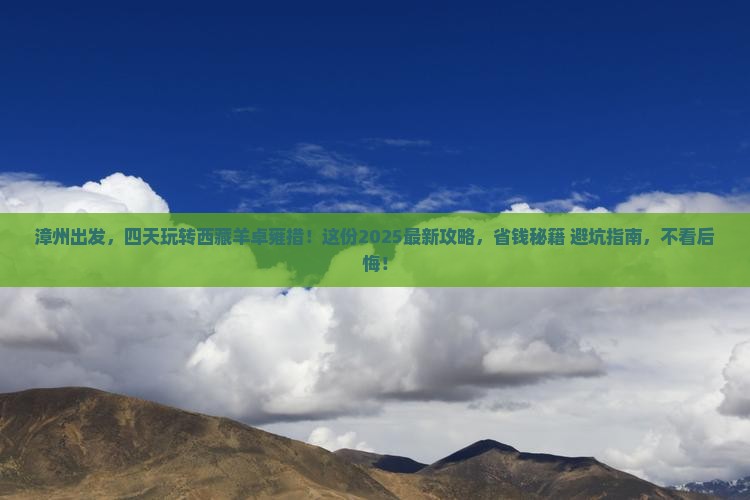 漳州到西藏羊卓雍措四日游