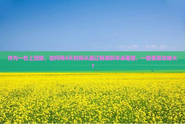 作为一名上班族，如何用4天时间从通辽畅游到羊卓雍措，一路美景攻略大？